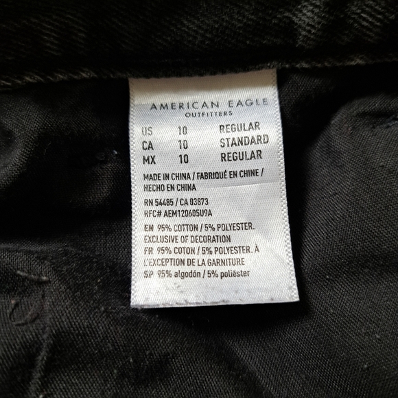 American Eagle Jeans Women's Size 10 Mom Jean Grey Denim High Rise - Picture 8 of 13